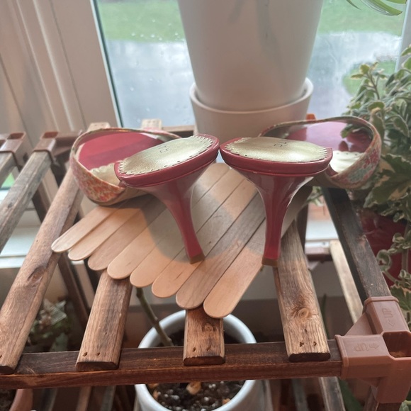 Rampage “porcha” pink floral open-toe stilletos - Picture 2 of 4